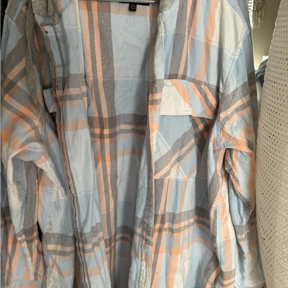 SET OF 2 Couples No Boundaries Oversized Fit Hoodies Plaid Blue/orange XS & 3XL - Picture 11 of 12